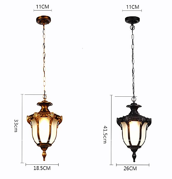 Pendant Lantern Classical Hanging Chandelier Light with LED Bulb